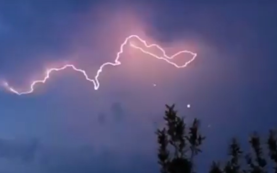 UFO Orbs Lit Up By Lighting Storm
